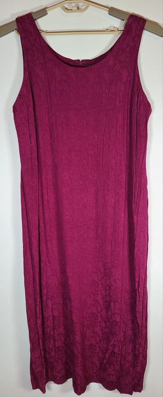 Vintage Sleeveless Rayon Texture Crepe Maxi Dress 18W 90s Grunge Whimsygoth